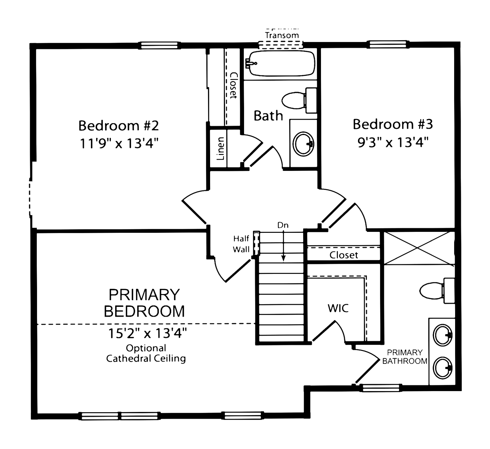 The Chelsea second floor (two-car) plan, Highland Development Group new construction