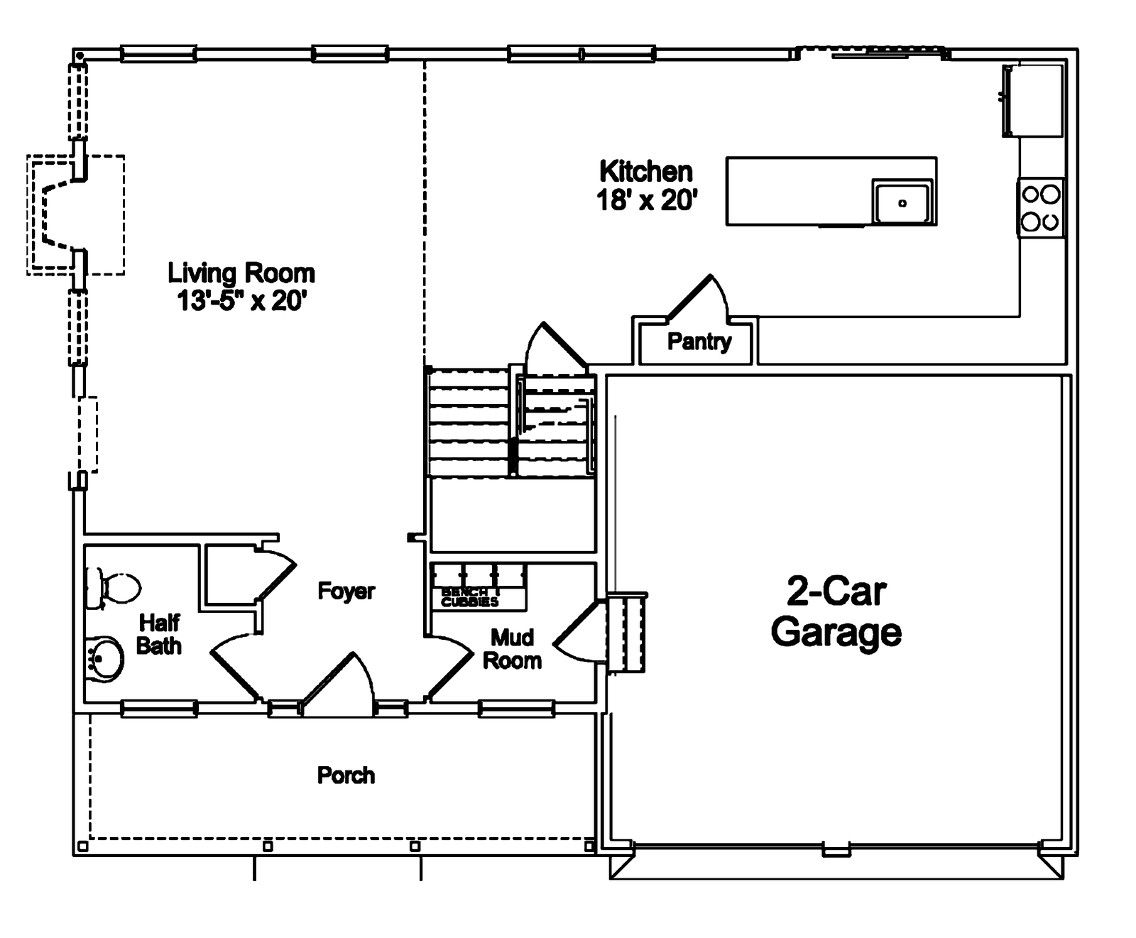 The Cooper first floor plan, Highland Development Group new construction