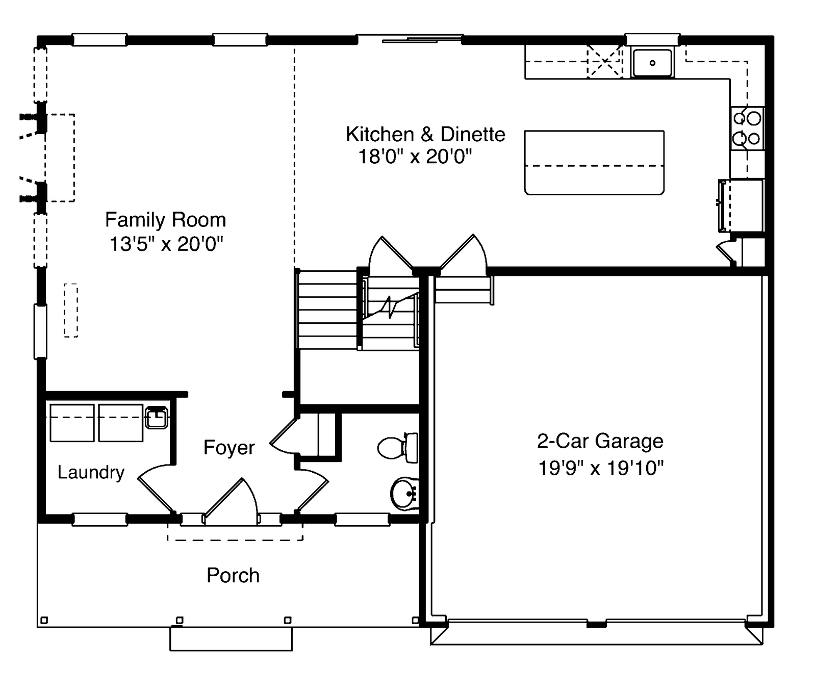 The Hailey first floor plan, Highland Development Group new construction