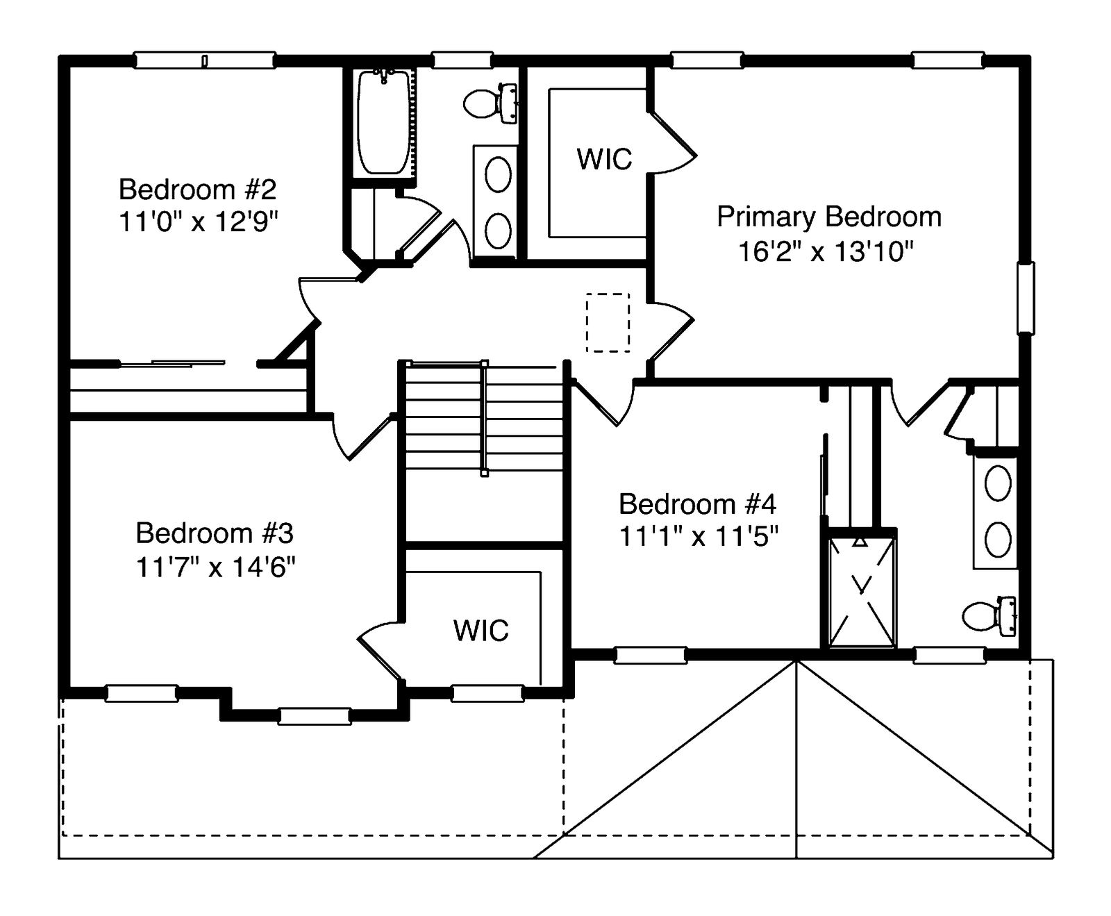 The Hailey second floor plan, Highland Development Group new construction