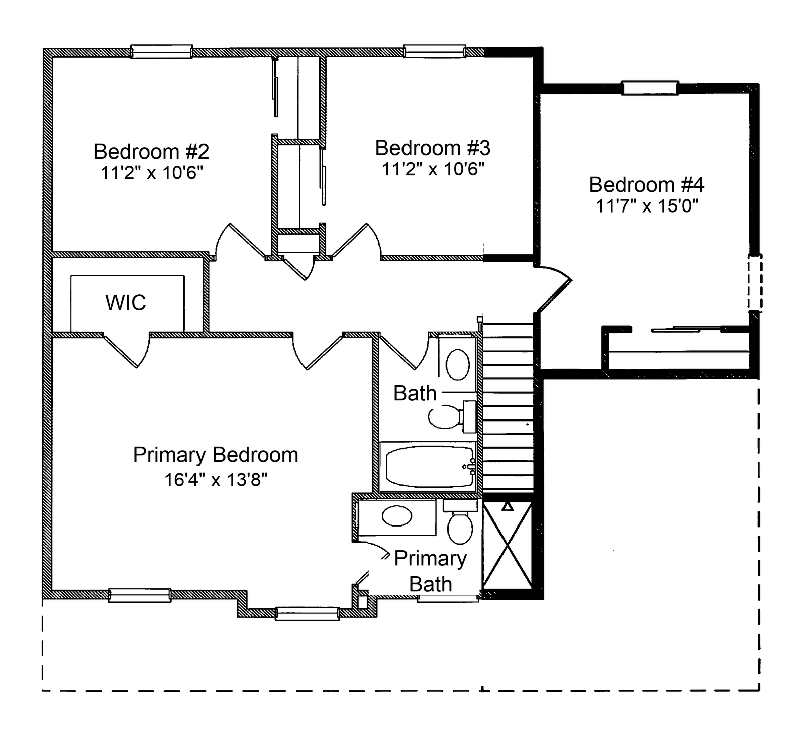 The Isabella second floor (two-car) plan, Highland Development Group new construction
