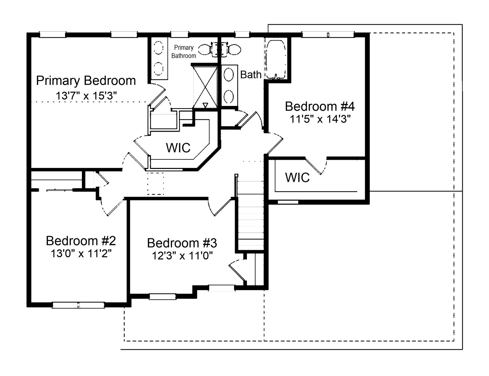 The Lily second floor plan, Highland Development Group new construction